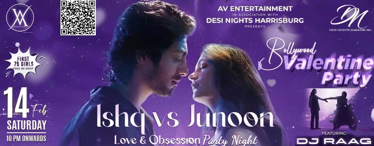 Valentine’s special- ISHQ vs JUNOON – Love & Obsession Bollywood Night