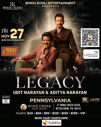 LEGACY – Udit Narayan & Aditya Narayan Live In Pennsylvania