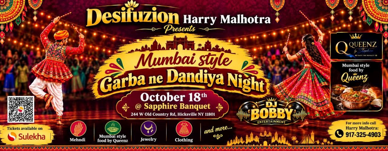 Mumbai Style Garba ne Dandiya Night in Newyork